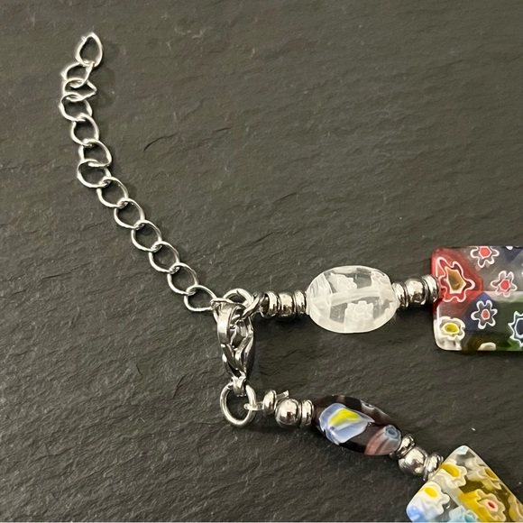 MillieFiori Art Glass Drop Dangle Earrings And Necklace Art To Wear Set - Picture 14 of 16